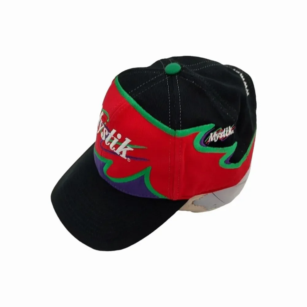Mystik Lubricants Citgo Oil Adjustable Golf Hat Ball Cap Green Purple Color Pop